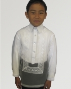 Boys' Barong White Corinthian Organza 100253 White Boys' Barong White Corinthian Organza 100253 White